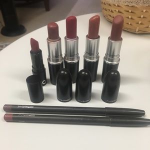 Mac lipsticks plus lipliner bundle plus free Sepho